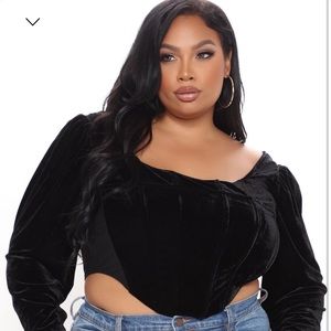Velvet corset top